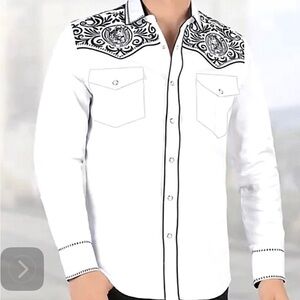 Buy 3 get 1free‼️Cow boy  Button Down Shirt with Soft Fabric